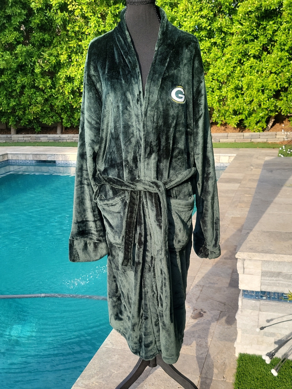 Northwest Dark Green Plush Bath Robe with 'G' GREEN BAY PACKER Logo L/XL Unisex